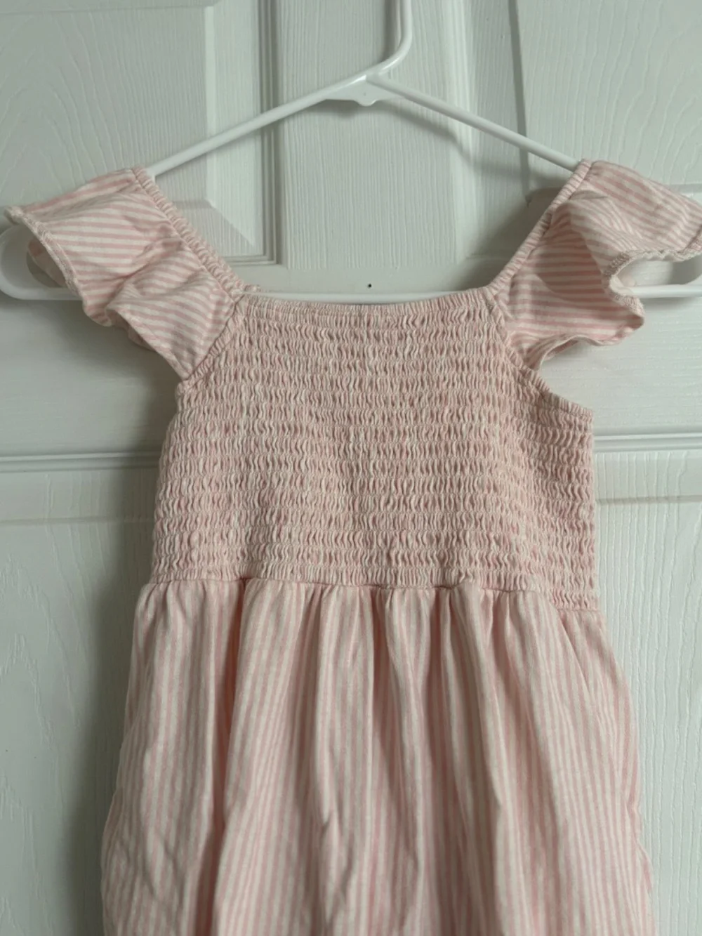 Girls Old Navy Pink and White Striped Short Sleeve Dress